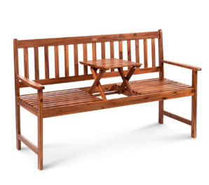 Belavi Holzbank mit aufklappbarem Tisch